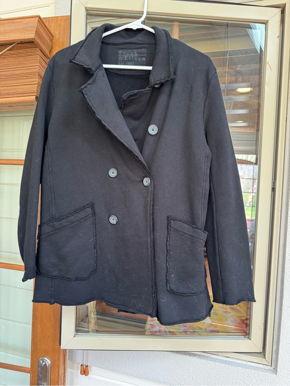 Frank & Eileen Black Double-Breasted Pea Coat